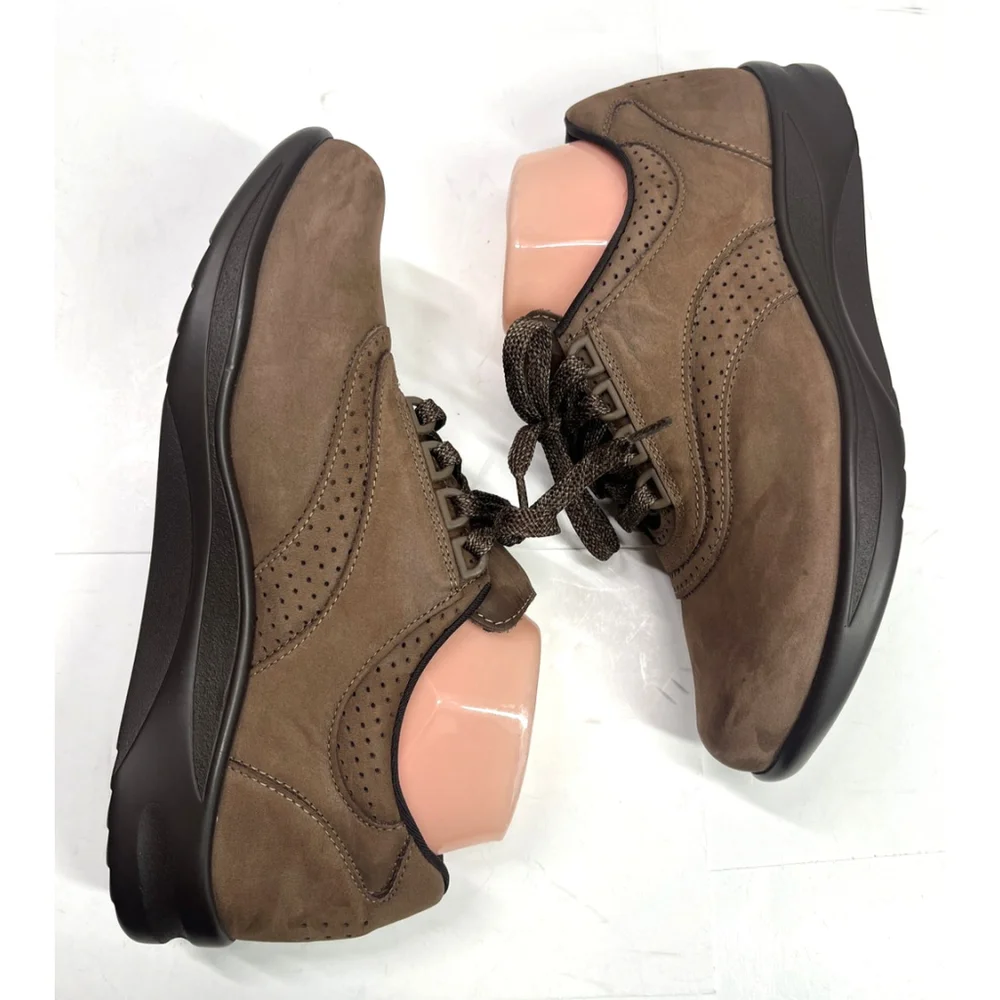 SAS Walk Easy Shoes Size 8 M Brown Nubuck Leather Comfort‎ Made USA New W/O Box